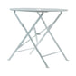 30" White Aluminum Round Folding Outdoor Bistro Table with Umbrella Hole