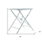 30" White Aluminum Round Folding Outdoor Bistro Table with Umbrella Hole
