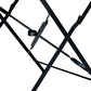 36" Black Rounded Aluminum Folding Outdoor Dining Table with Umbrella Hole