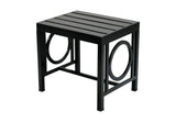16" Black Aluminum Geo Slat Outdoor Side Table
