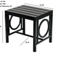 16" Black Aluminum Geo Slat Outdoor Side Table