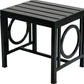 16" Black Aluminum Geo Slat Outdoor Side Table