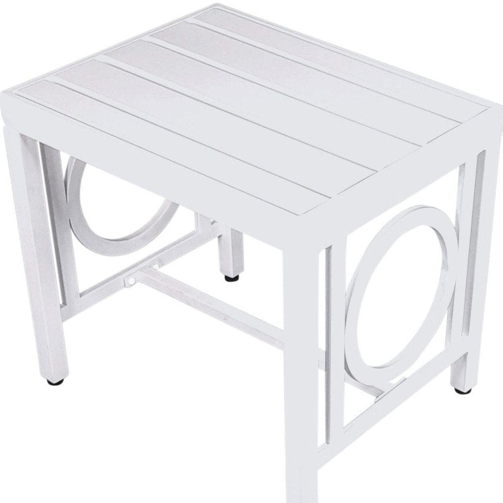 16" White Aluminum Outdoor Side Table