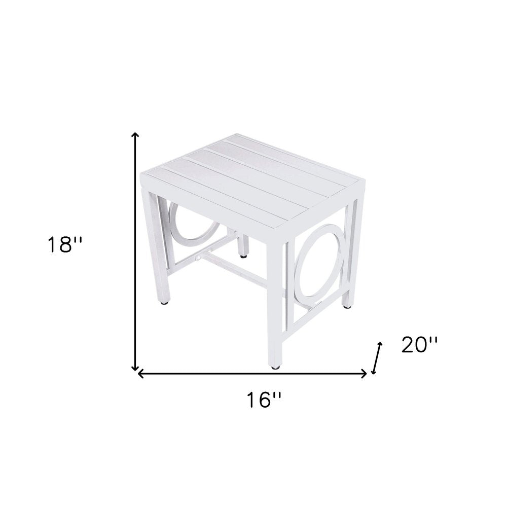 16" White Aluminum Outdoor Side Table