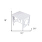 16" White Metal Outdoor Side Table
