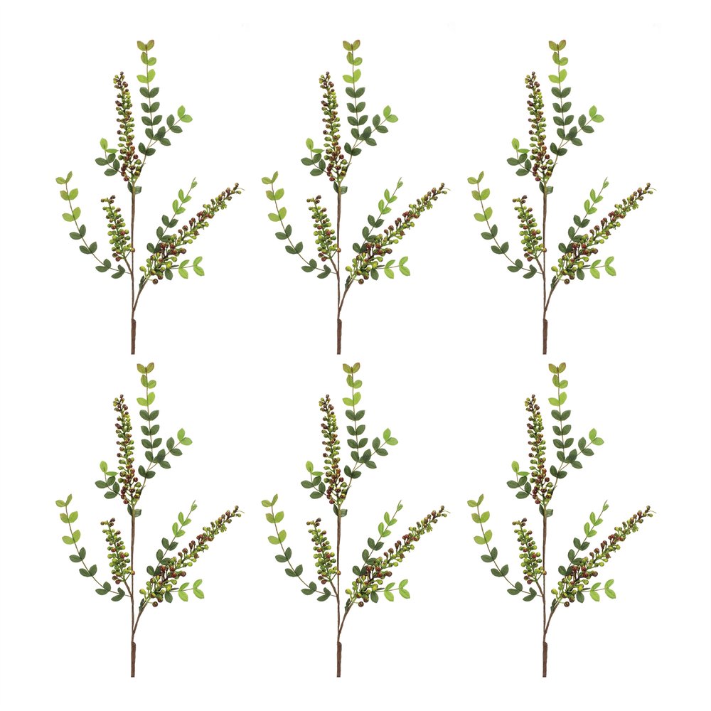 Set of Six 2" Red Artificial