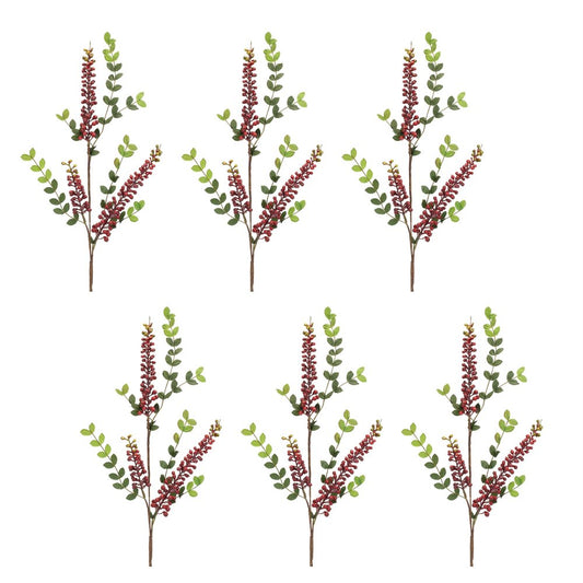 Set of Six 2" Red Artificial