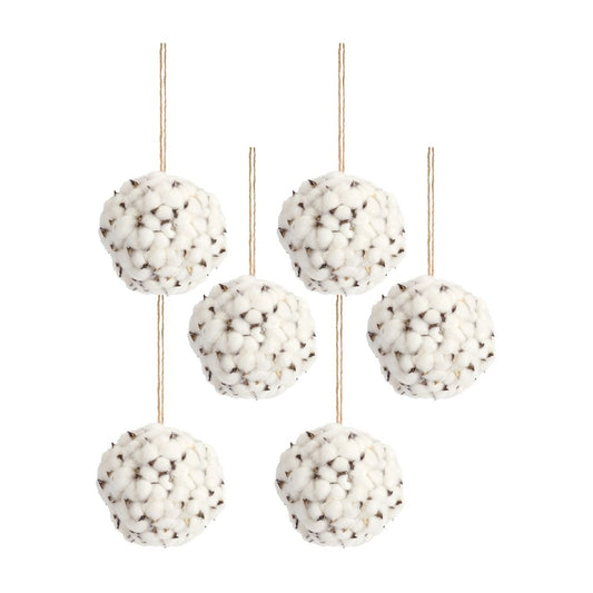 Set of Six 7" White Artificial