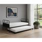 Black Metal Twin Canopy Bed Frame With Trundle