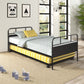 Black Metal Twin Canopy Bed Frame With Trundle