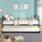 Black Metal Twin Canopy Bed Frame With Trundle