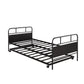 Black Metal Twin Canopy Bed Frame With Trundle