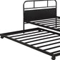 Black Metal Twin Canopy Bed Frame With Trundle