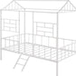White Metal Twin Canopy Bed Frame