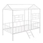 White Metal Twin Canopy Bed Frame
