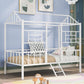 White Metal Twin Canopy Bed Frame