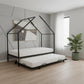 Black Metal Twin Canopy Bed Frame With Trundle