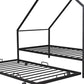 Black Metal Twin Canopy Bed Frame With Trundle