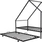 Black Metal Twin Canopy Bed Frame With Trundle