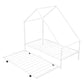 White Metal Twin Canopy Bed Frame With Trundle