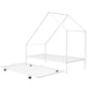 White Metal Twin Canopy Bed Frame With Trundle