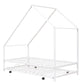 White Metal Twin Canopy Bed Frame With Trundle