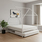 White Metal Twin Canopy Bed Frame With Trundle