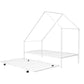 White Metal Twin Canopy Bed Frame With Trundle