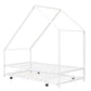 White Metal Twin Canopy Bed Frame With Trundle