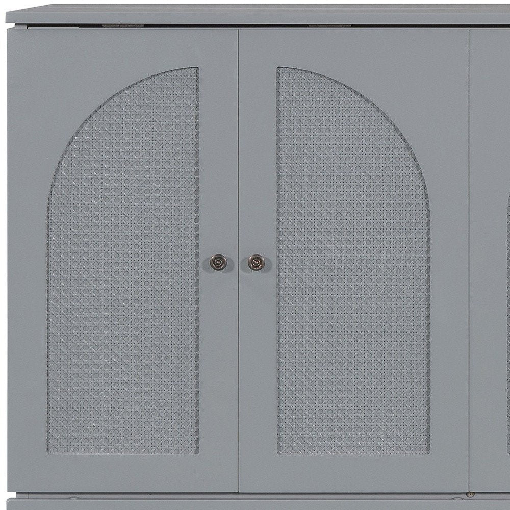 Gray Wood Full Murphy Bed With Drawers