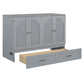 Gray Wood Full Murphy Bed With Drawers