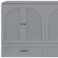Gray Wood Queen Murphy Bed With Drawers