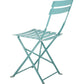 Set of Two Aqua Blue Aluminum Outdoor Folding Dining Chairs