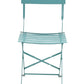 Set of Two Aqua Blue Aluminum Outdoor Folding Dining Chairs