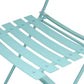 Set of Two Teal Blue Aluminum Outdoor Folding Dining Chairs