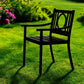 24" Black Steel Geo Back Outdoor Arm Chair