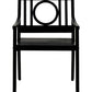 24" Black Steel Geo Back Outdoor Arm Chair