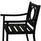 24" Black Steel Geo Back Outdoor Arm Chair