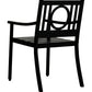 24" Black Steel Geo Back Outdoor Arm Chair