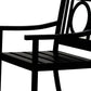 24" Black Steel Geo Back Outdoor Arm Chair