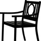 24" Black Steel Geo Back Outdoor Arm Chair