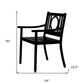 24" Black Steel Geo Back Outdoor Arm Chair