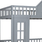 Gray Full Over Full Dollhouse Solid Wood Bunk Bed With Stairs And Desk And Storage