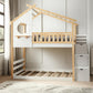 White Twin Over Twin Solid Wood Bunk Bed With Stairs And Storage
