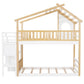 White Twin Over Twin Solid Wood Bunk Bed With Stairs And Storage
