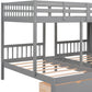 Gray Full Over Two Twins Solid Wood Bunk Bed With Stairs Drawers And Storage