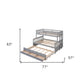 Gray Twin Over Full Solid Wood Bunk Bed With Drawers And Trundle And Storage