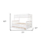 White Twin Over Full Solid Wood Bunk Bed With Drawers And Trundle And Storage