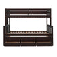 Espresso Twin Over Full Solid Wood Bunk Bed With Trundle And Storage