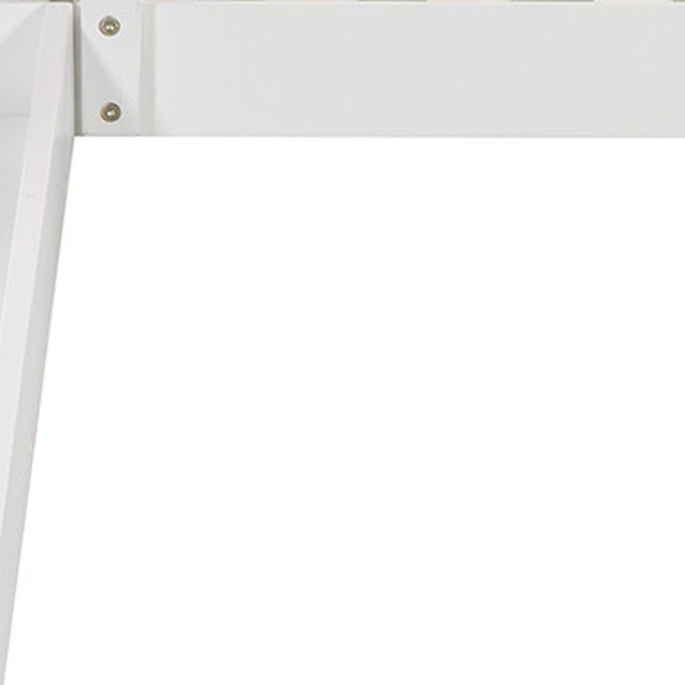 White Twin Over Twin Princess Solid Wood Bunk Bed With Slide